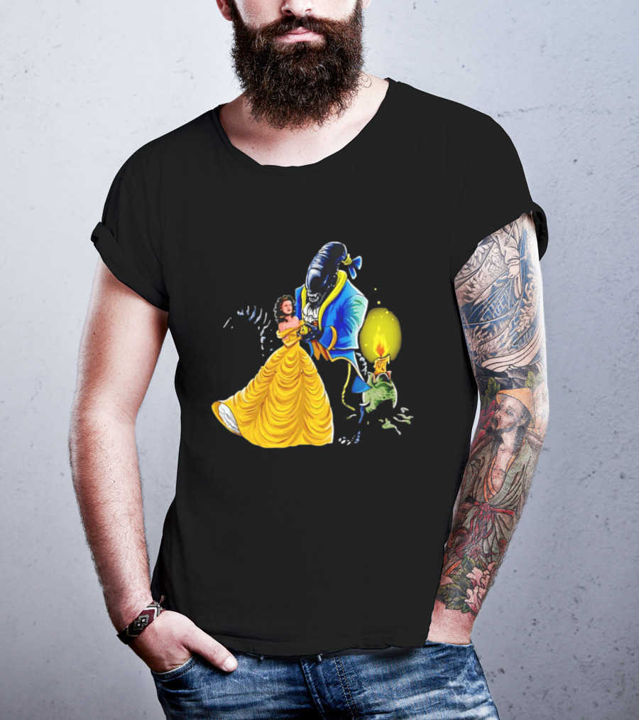 Belle Beauty And The Xenomorph Alien Monster Dance Candelabra T-Shirt