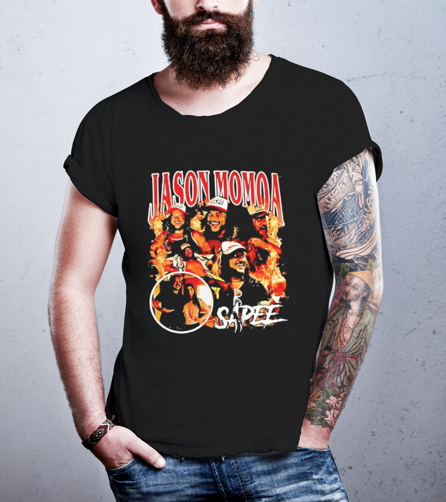 Jason Momoa Sapee Blazing Fire Faces T-Shirt