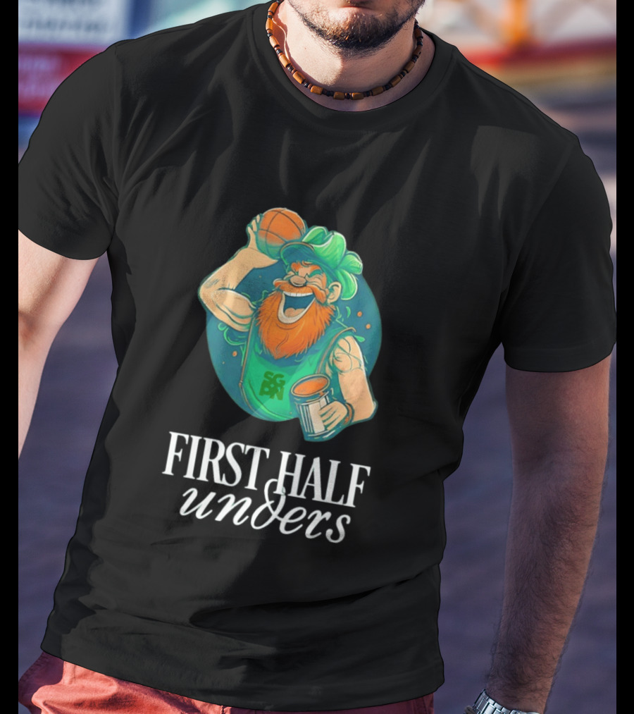 Leprechaun First Half Unders Basketball Beer T-Shirt
