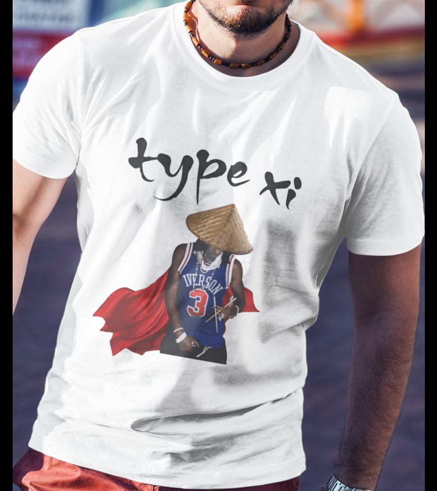 Allen Iverson 3 Jersey Type XI Conical Hat Red Cape T-Shirt