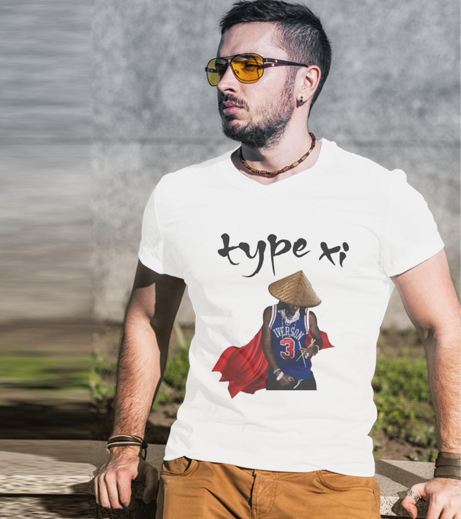 Allen Iverson 3 Jersey Type XI Conical Hat Red Cape T-Shirt
