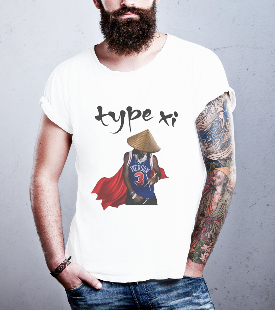 Allen Iverson 3 Jersey Type XI Conical Hat Red Cape T-Shirt