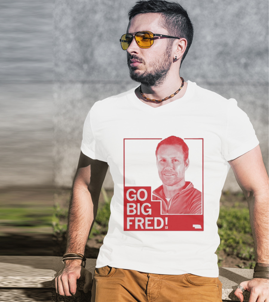 Go Big Fred Nebraska Sports Icon Red T-Shirt