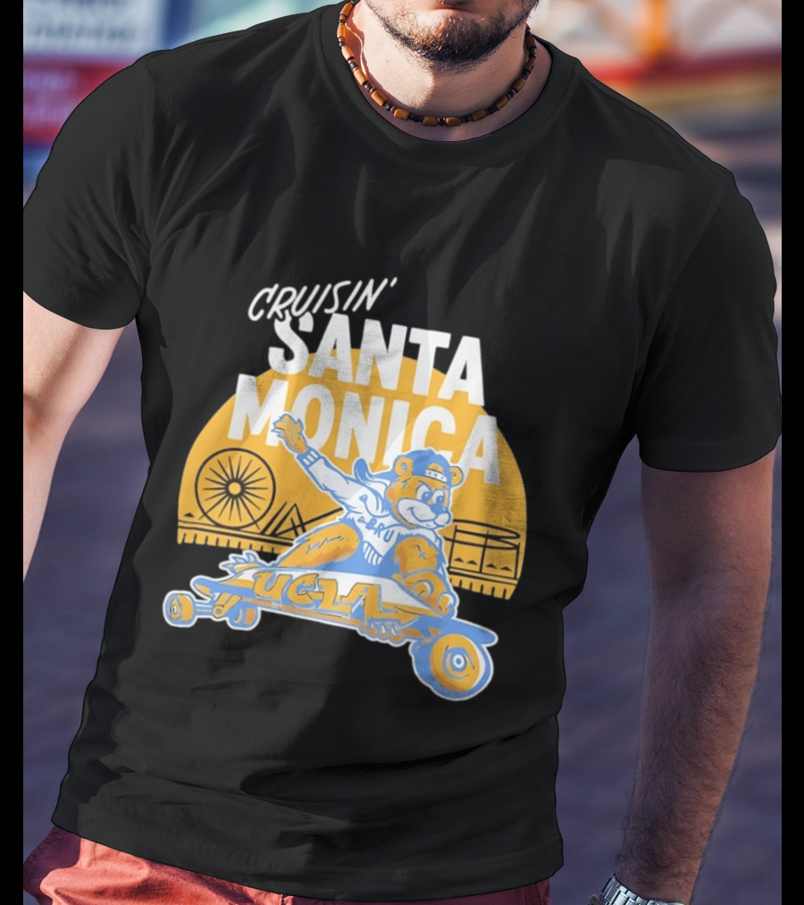 Cruisin' Santa Monica UCLA Bruins Skateboarding Bear T-Shirt