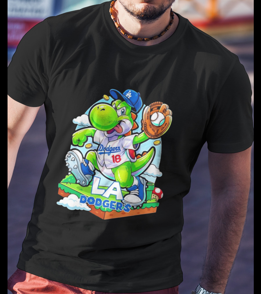 Yoshi Dodgers 18 LA Baseball T-Shirt
