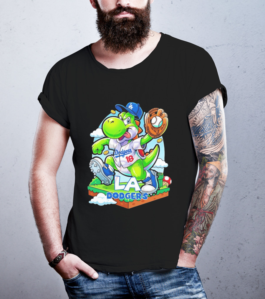 Yoshi Dodgers 18 LA Baseball T-Shirt
