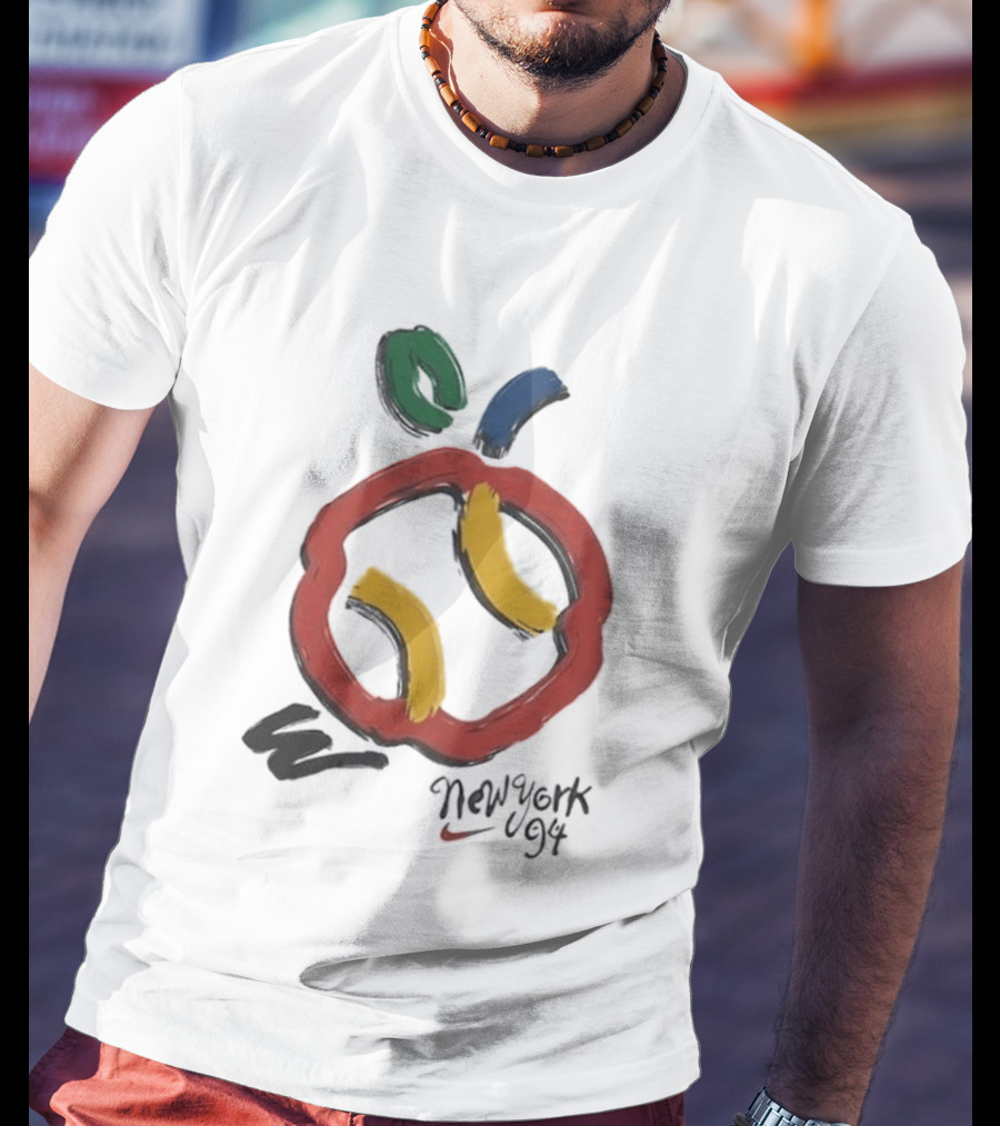 New York 94 Apple With Nike Swoosh And Abstract T-Shirt