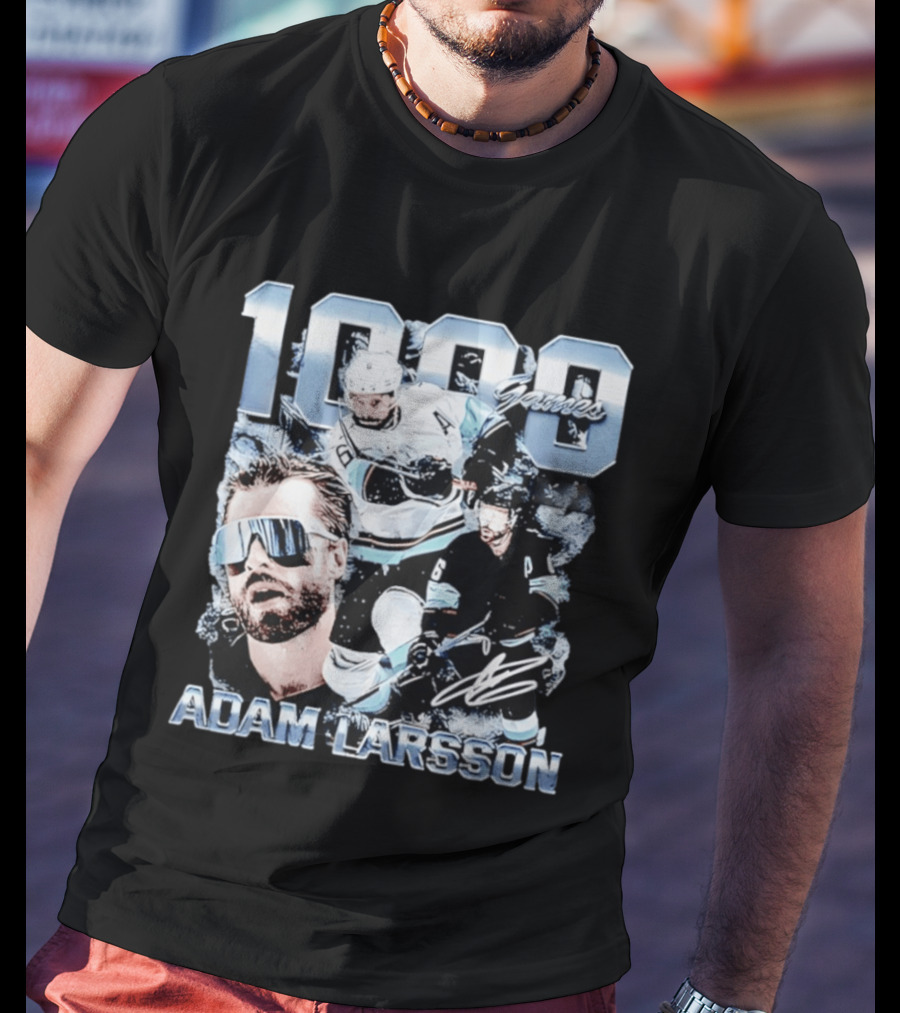 Adam Larsson Seattle 1000 Games Celebration F&B Digitally Printed T-Shirt