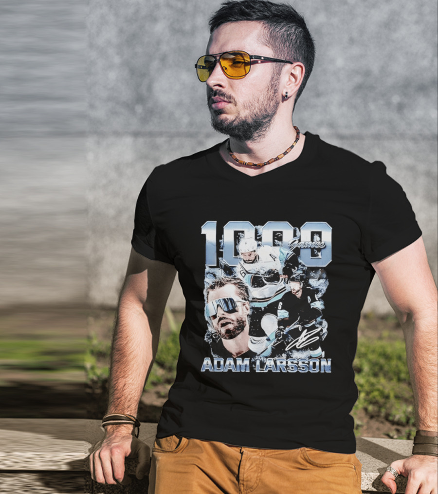 Adam Larsson Seattle 1000 Games Celebration F&B Digitally Printed T-Shirt