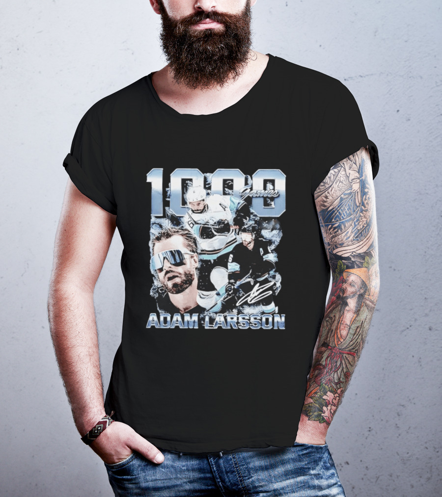 Adam Larsson Seattle 1000 Games Celebration F&B Digitally Printed T-Shirt