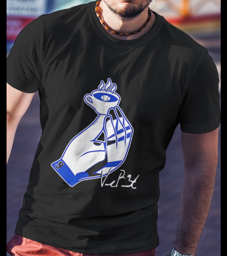 Blue Jays 27 Vladimir Guerrero Jr Number 27 Hot Coffee Baseball Cup T-Shirt