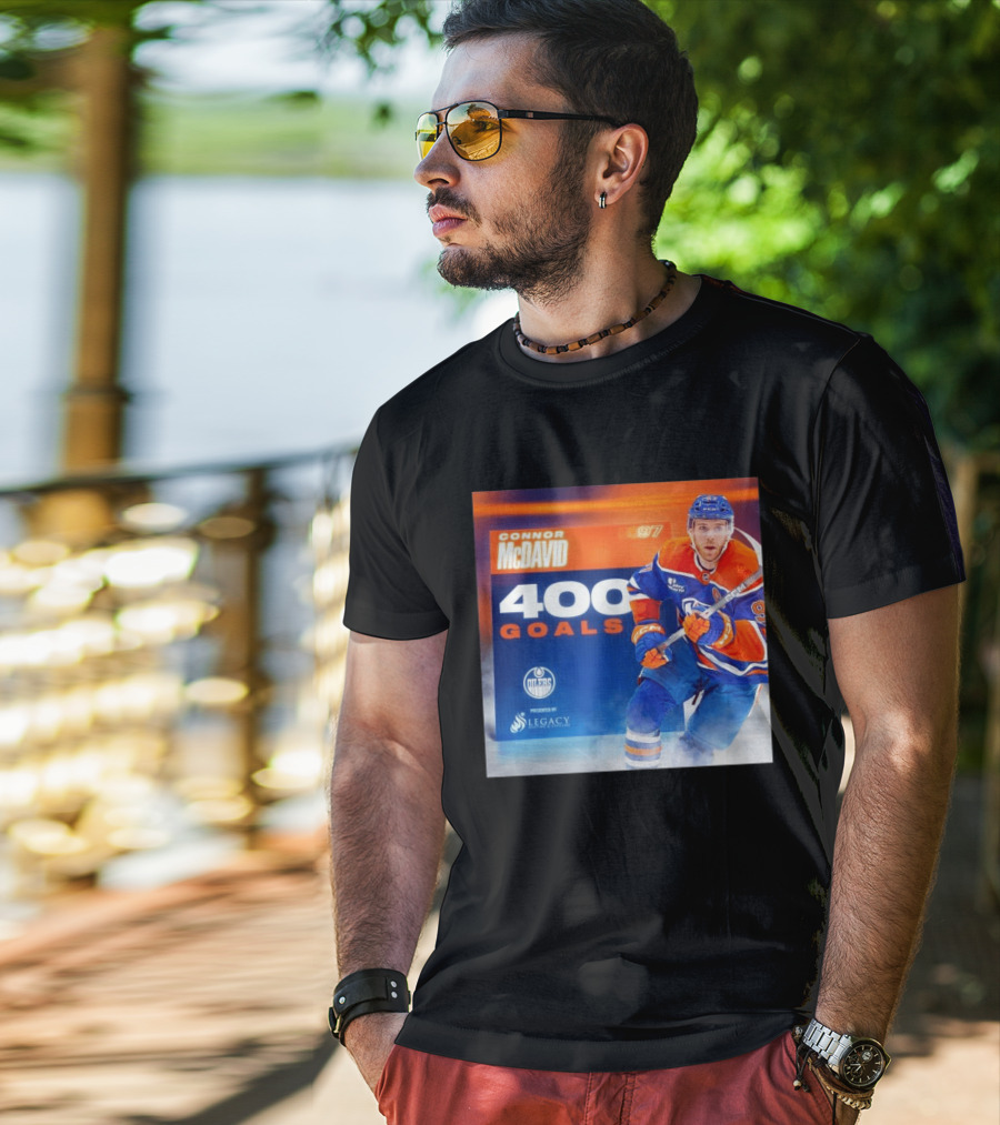 Connor McDavid 400 Goals Edmonton Oilers Legacy Sports Excellence T-Shirt