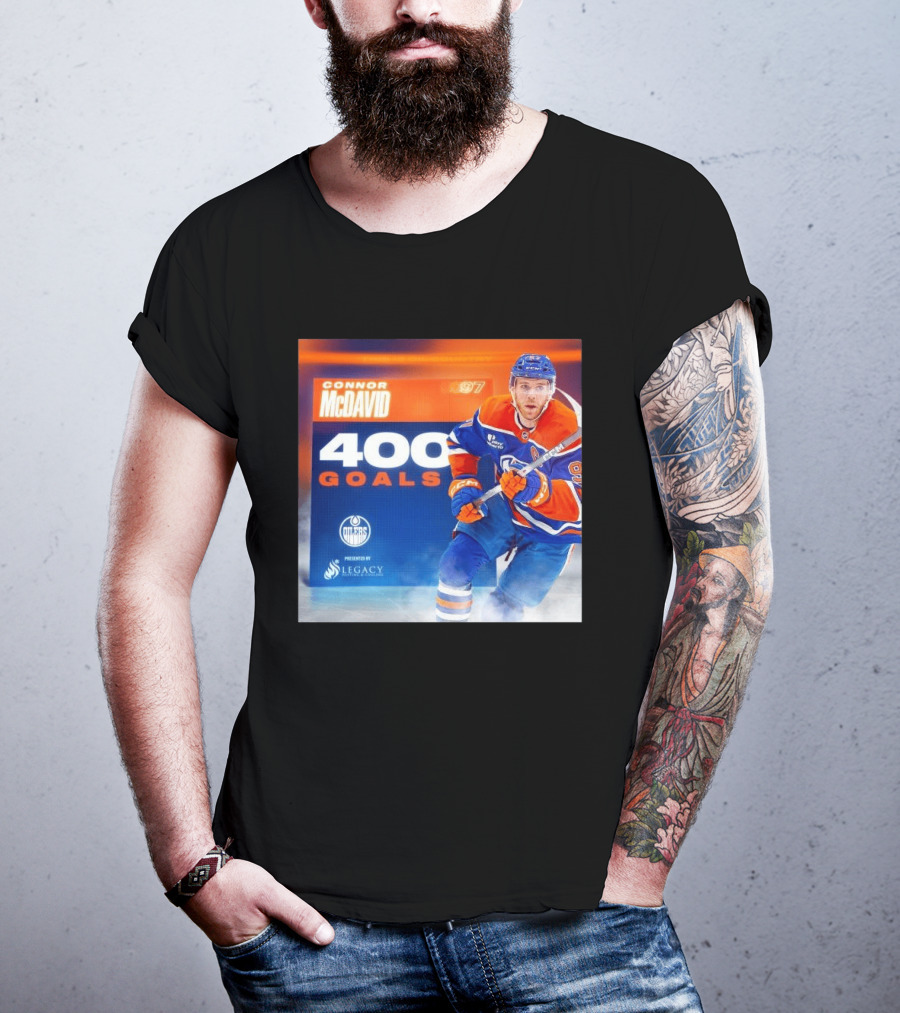 Connor McDavid 400 Goals Edmonton Oilers Legacy Sports Excellence T-Shirt