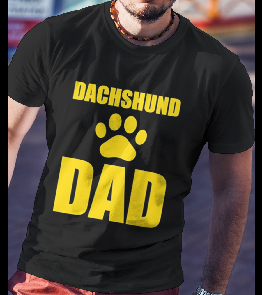 Dachshund Dad Wiener Dog Paw Print T-Shirt