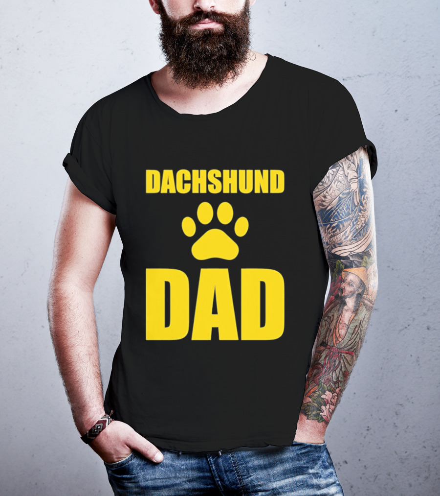 Dachshund Dad Wiener Dog Paw Print T-Shirt