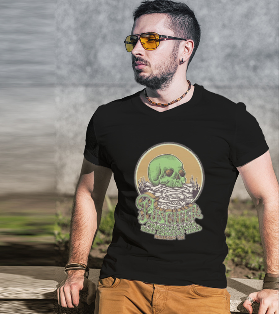 Puscifer March 24 2026 Austin TX Concert With Green Skull T-Shirt