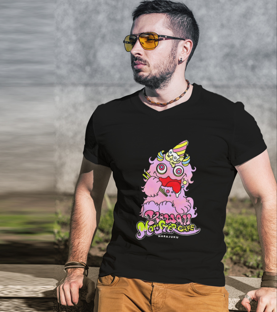 Kawaii Monster Cafe Harajuku Pink Fluffy Creature Fun T-Shirt