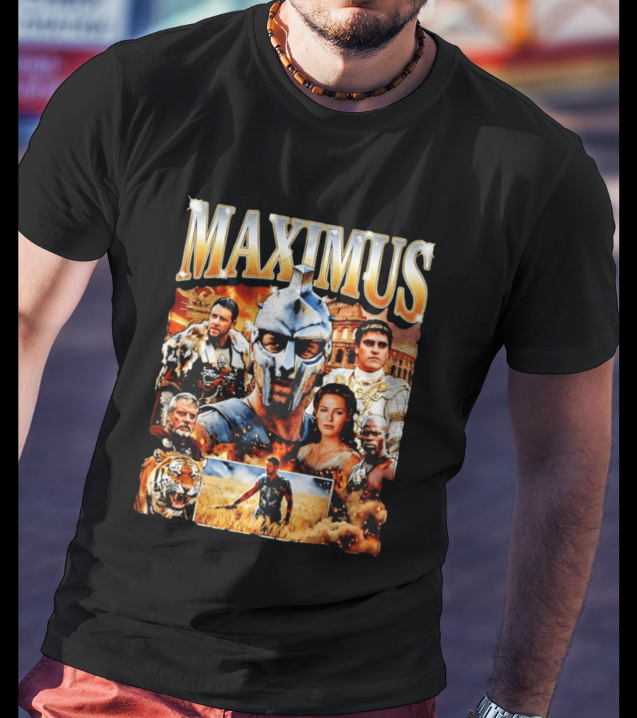 Maximus Gladiator Colosseum Russell Crowe Joaquin Phoenix Tiger Ancient Rome T-Shirt