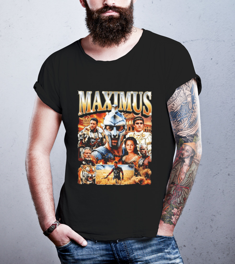 Maximus Gladiator Colosseum Russell Crowe Joaquin Phoenix Tiger Ancient Rome T-Shirt