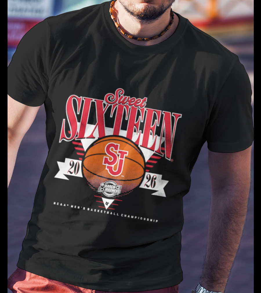St. John's Red Storm 2026 NCAA Basketball Sweet Sixteen Championship T-Shirt