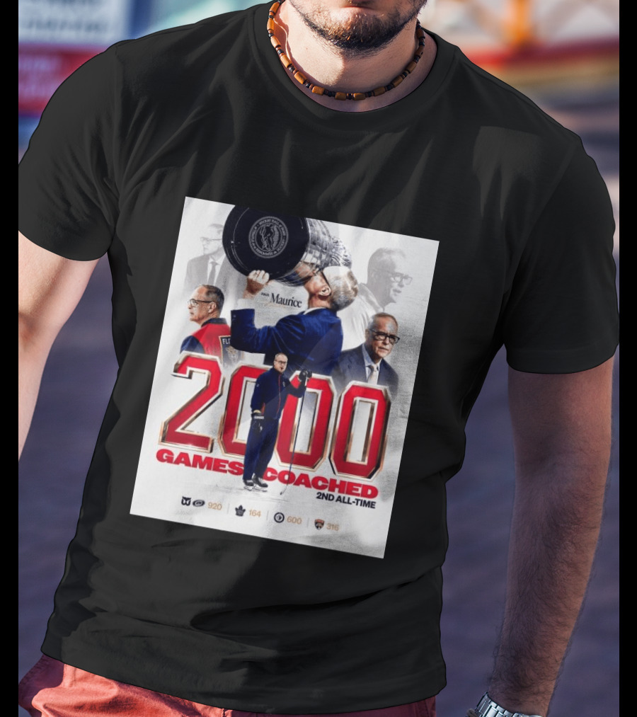 Paul Maurice NHL 2000 Games Coached 2nd All Time Vintage Hockey T-Shirt