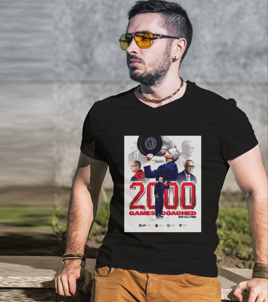 Paul Maurice NHL 2000 Games Coached 2nd All Time Vintage Hockey T-Shirt