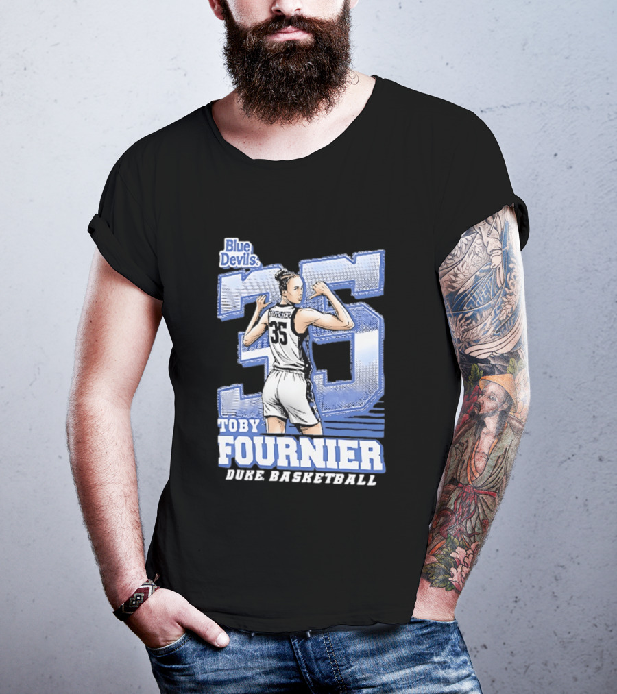 Toby Fournier Duke Blue Devils 35 Basketball Player T-Shirt