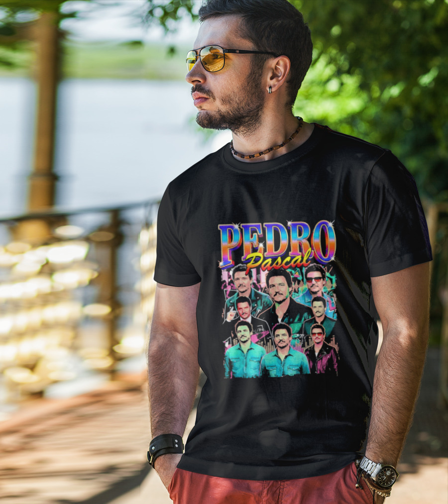 Pedro Pascal Multicolored Collage Actor T-Shirt