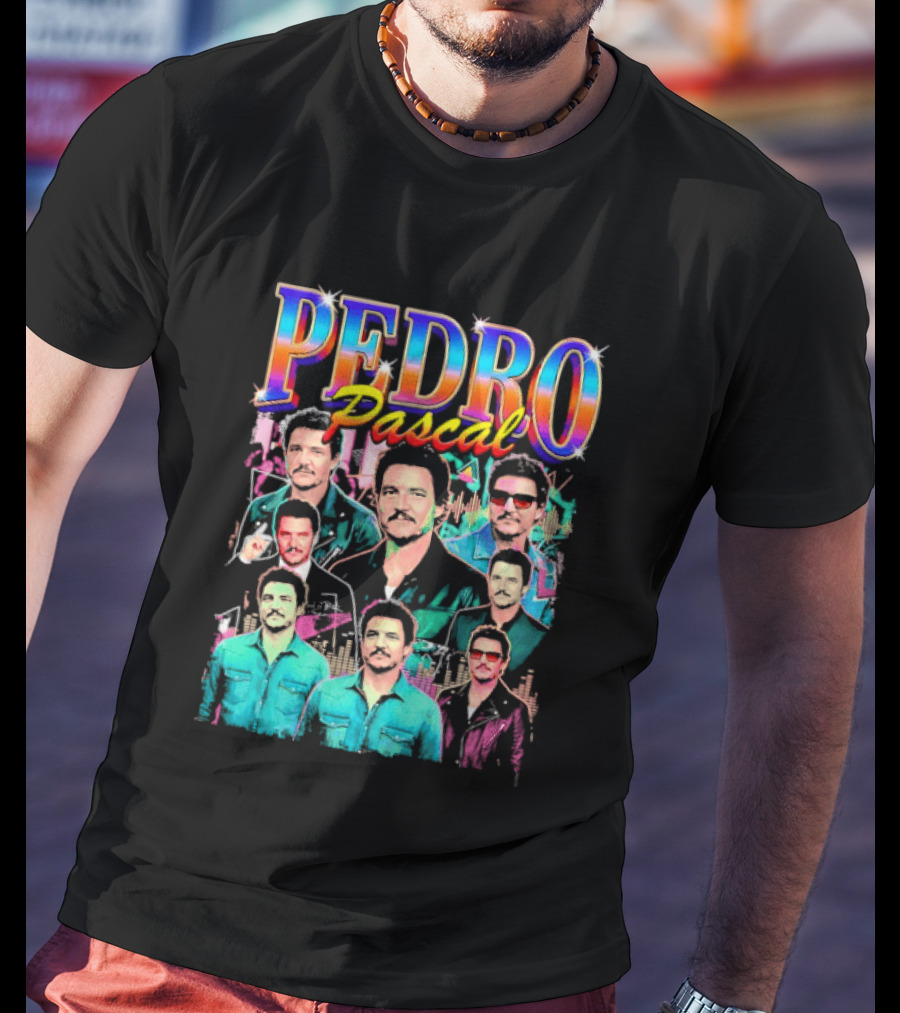 Pedro Pascal Multicolored Collage Actor T-Shirt