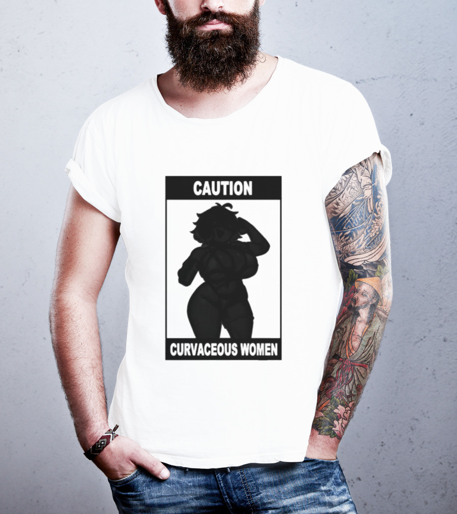 Caution Curvaceous Women 2026 Bold Silhouette Warning T-Shirt