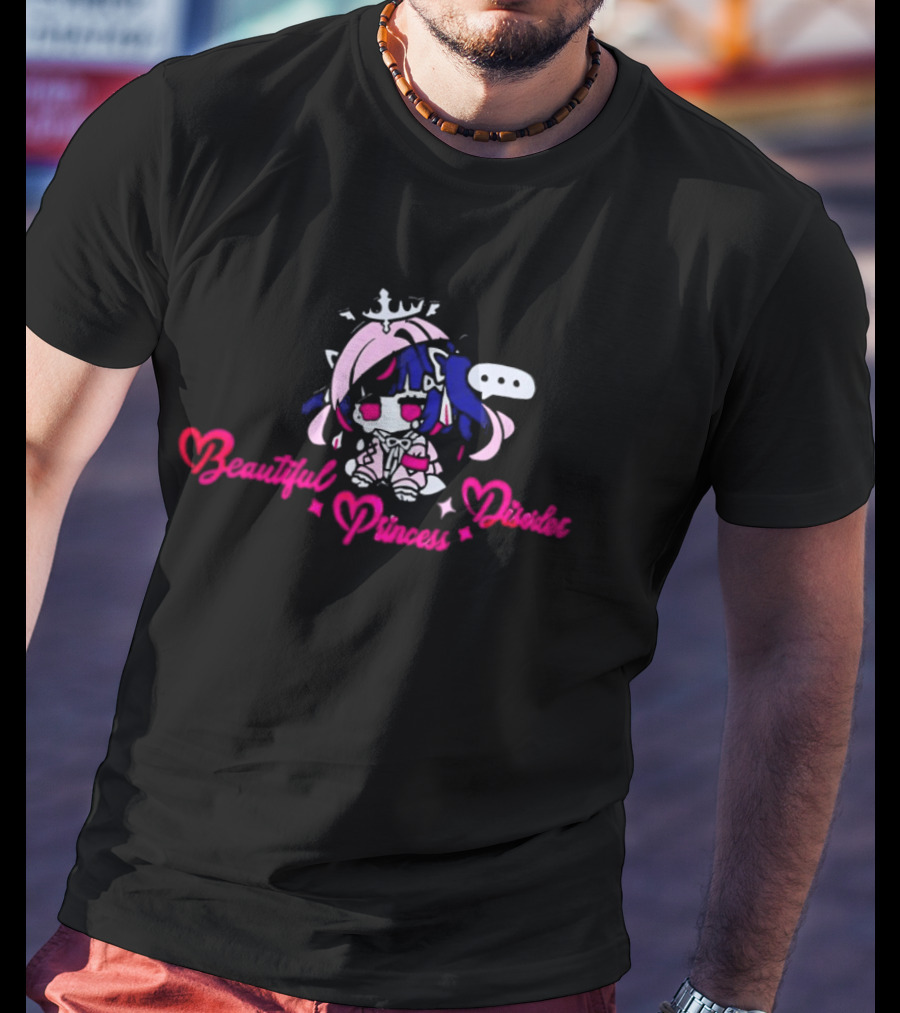 Beautiful Princess Disorder Pink Anime Aesthetic Hearts And Stars T-Shirt