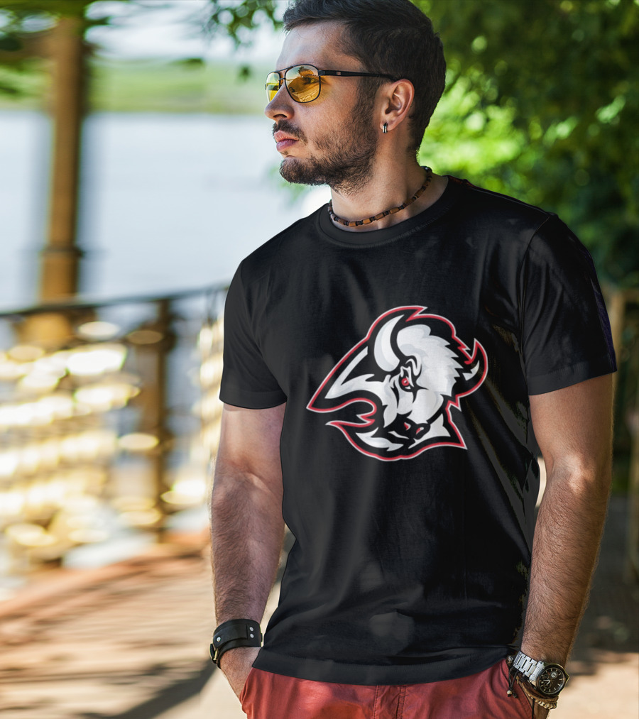 Buffalo Sabres White Bison Head Icon NHL Team Jersey T-Shirt