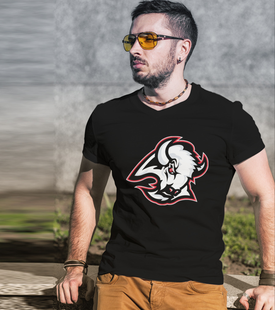 Buffalo Sabres White Bison Head Icon NHL Team Jersey T-Shirt