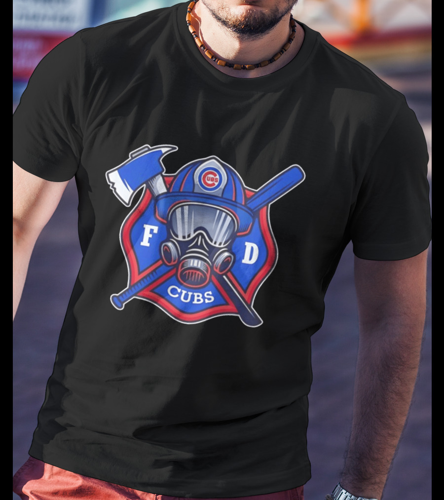 Chicago Cubs Fire Department FD Northside Baseball Axe And Mask T-Shirt
