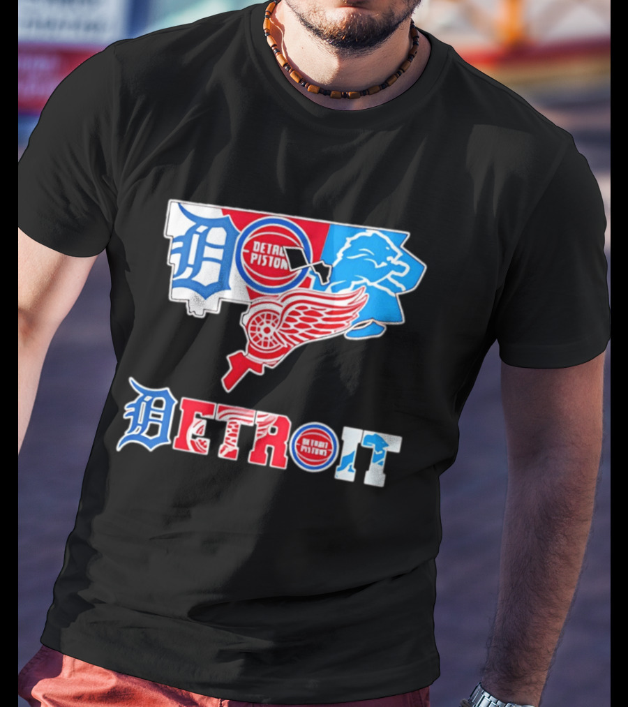 Detroit Pistons Lions Red Wings Tigers State Michigan T-Shirt