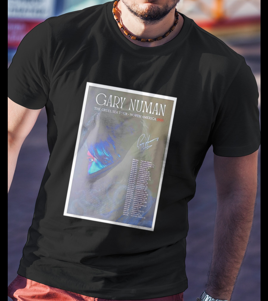 Gary Numan The Cruel Sea Tour North America 2026 Signed T-Shirt