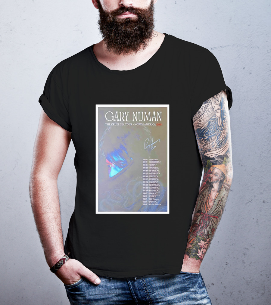 Gary Numan The Cruel Sea Tour North America 2026 Signed T-Shirt