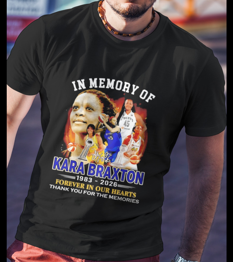 In Memory Of Kara Braxton 1983 2026 Forever In Our Hearts Thank You For The Memories Basketball T-Shirt