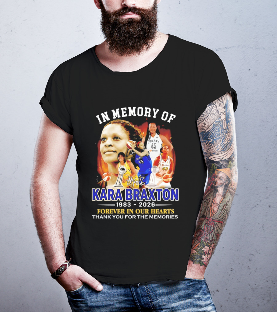 In Memory Of Kara Braxton 1983 2026 Forever In Our Hearts Thank You For The Memories Basketball T-Shirt