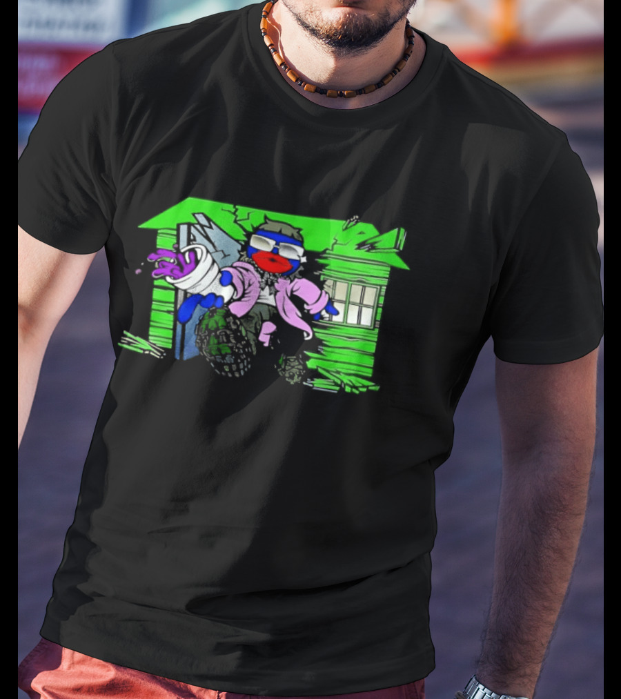 Joeyy Tour NOD Zombie House Neon Paint Splatter T-Shirt