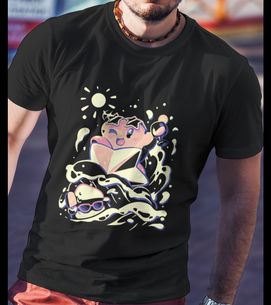 Kirby Ride The Wave Star Sunglasses And Surf Adventure T-Shirt
