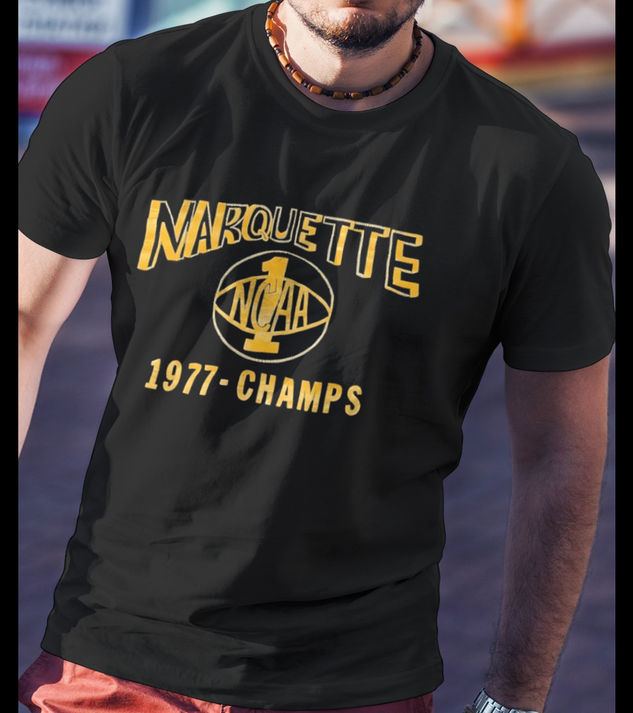 Marquette NCAA 1977 Champs Warriors 1 Basketball T-Shirt