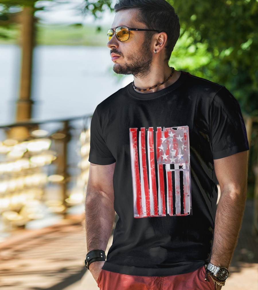 Rottweiler American Flag Independence Dog Lovers Patriotic USA T-Shirt