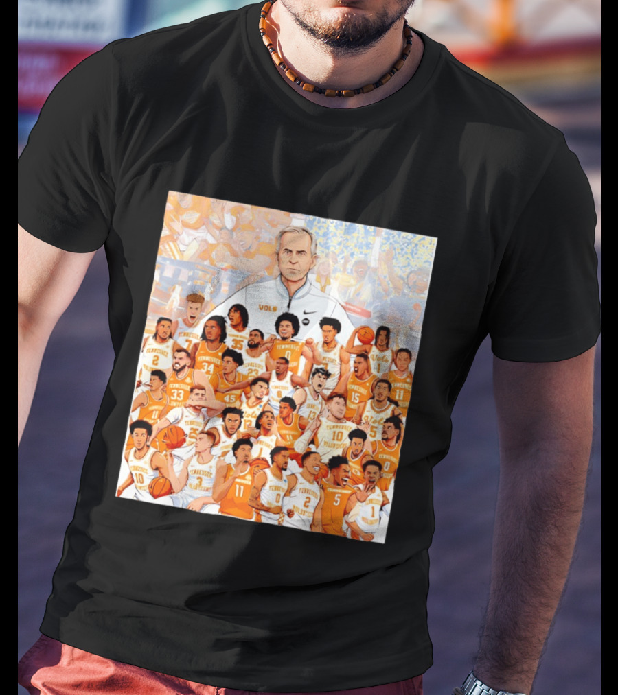 Tennessee Volunteers Basketball Team Illustration Coach Vols Players T-Shirt