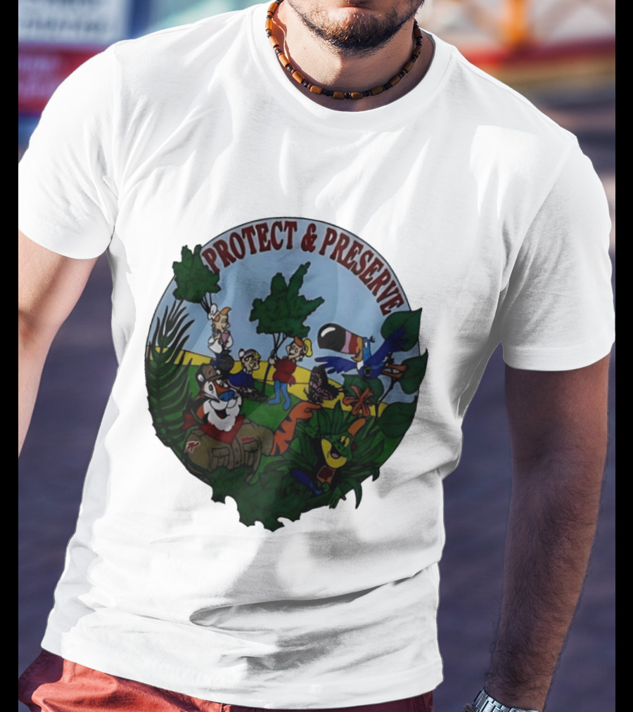1993 Kelloggs Tony The Tiger Protect Preserve Environmentalist Kids Nature T-Shirt