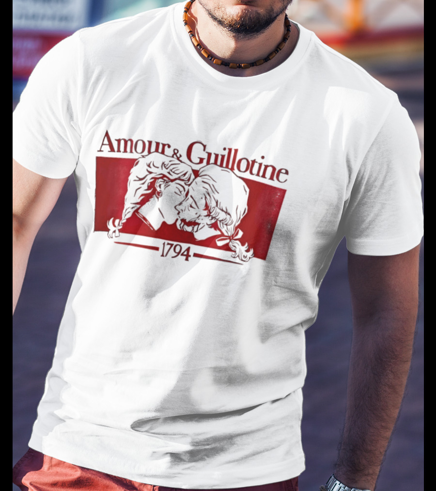 Amour And Guillotine 1794 Romantic Revolution Embrace T-Shirt