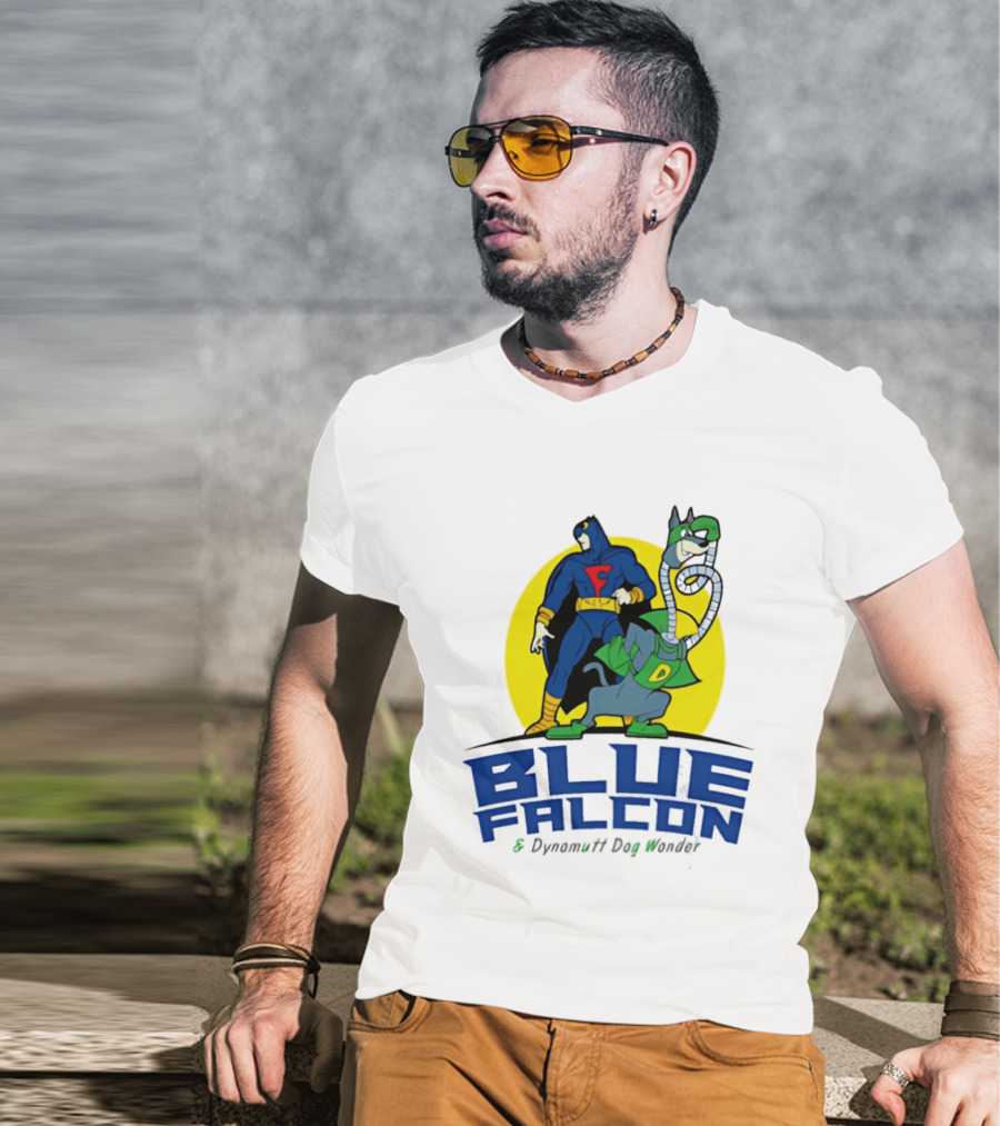 Blue Falcon Dynomutt Dog Wonder Hero Duo Oval T-Shirt