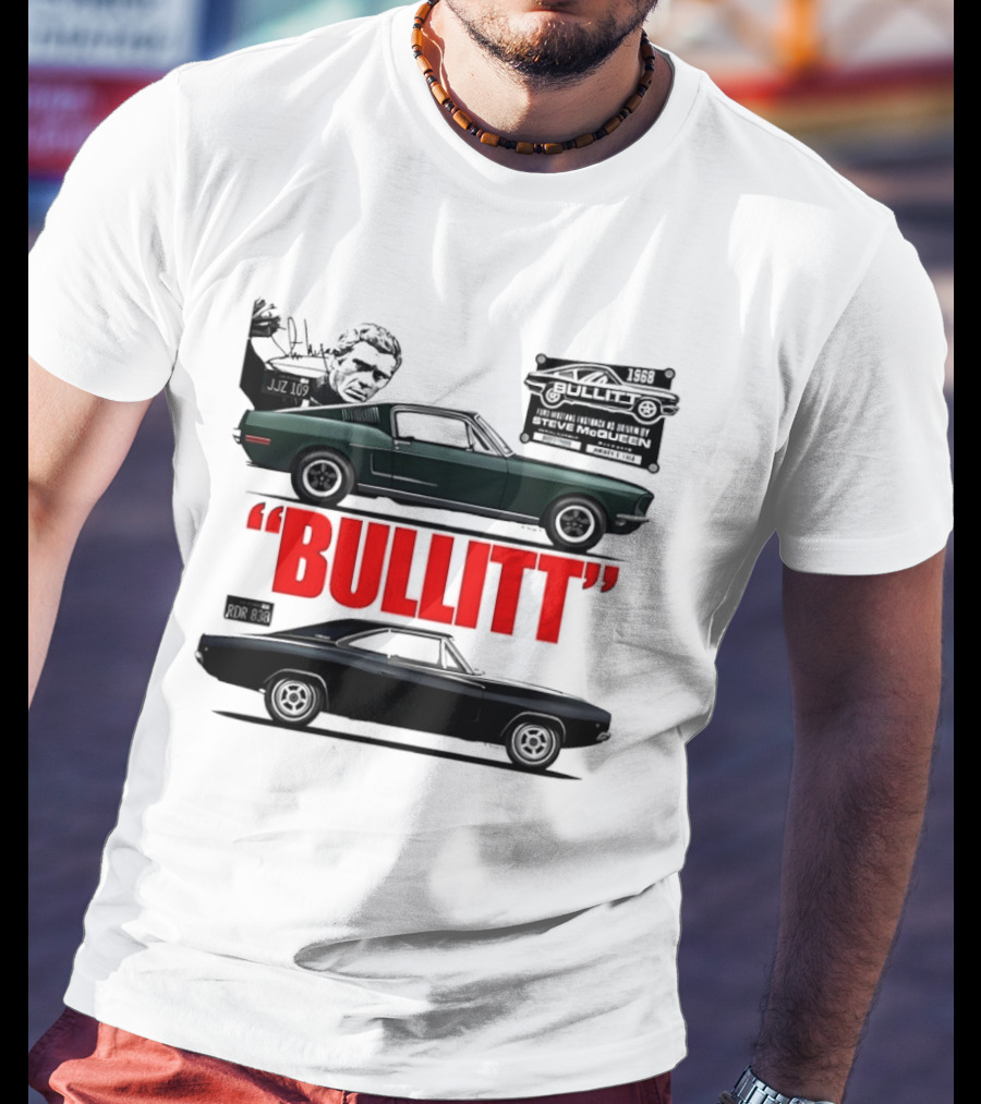 Bullitt 1968 Frank Bullitt Ford Mustang GT Green Highland Dodge Charger T-Shirt