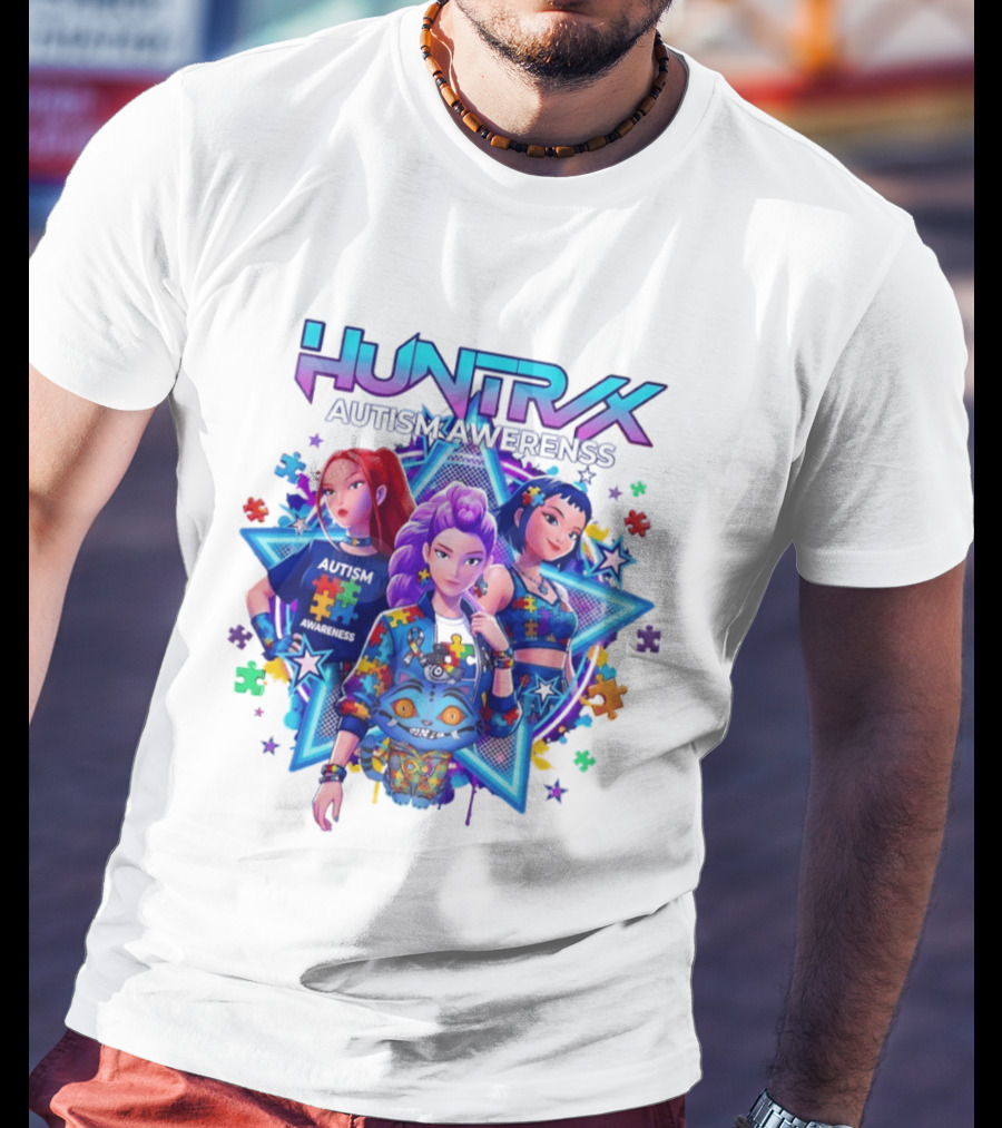 Huntrix Autism Awareness Demon Hunter K Pop Puzzle Star 2026 T-Shirt