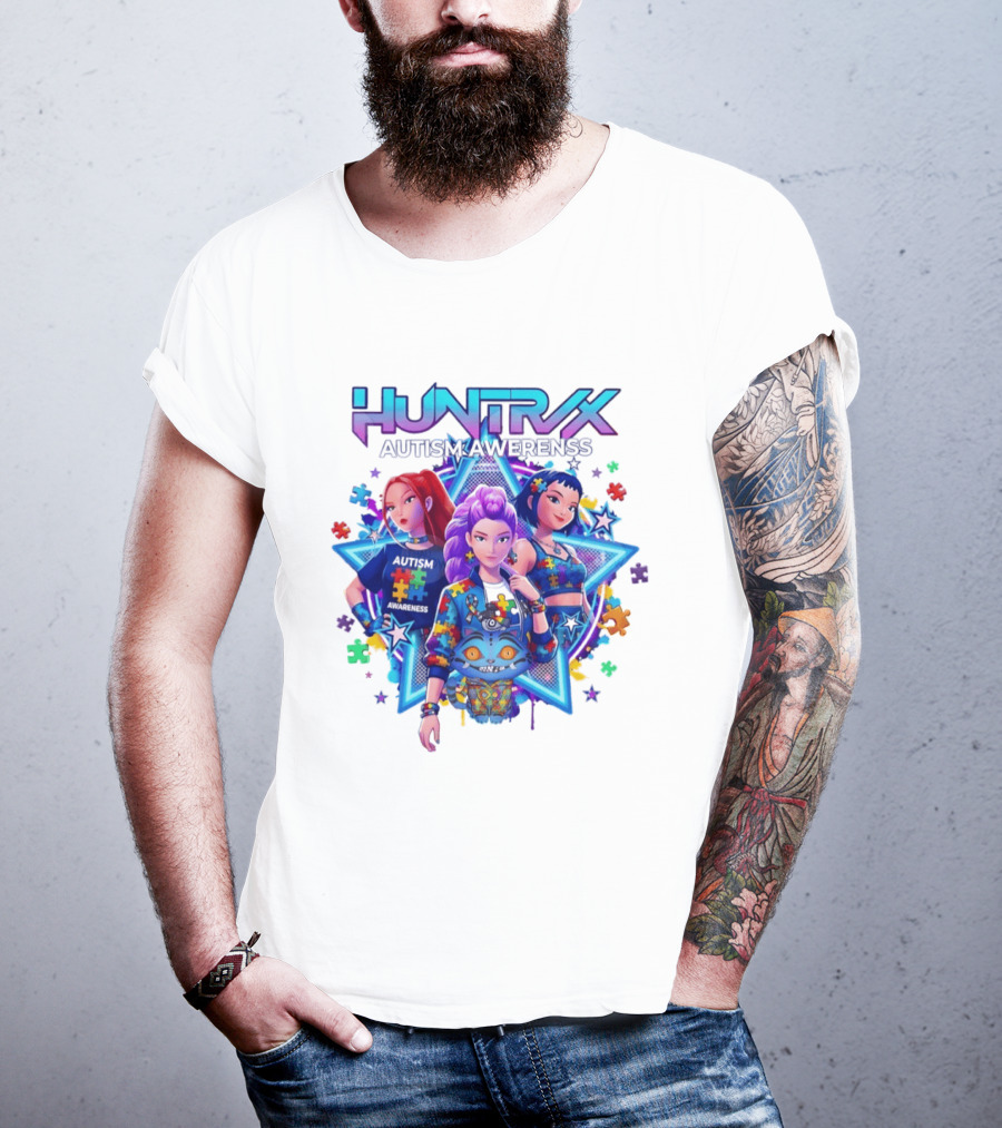 Huntrix Autism Awareness Demon Hunter K Pop Puzzle Star 2026 T-Shirt